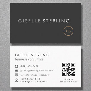 Cartão De Visita Consultor de negócios Código QR Luxury Preto