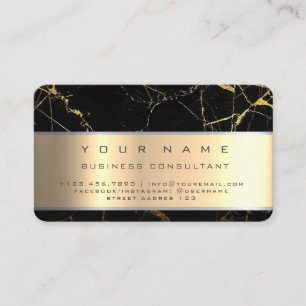 Cartão De Visita Consultor de Negócios Profissional Black Marble