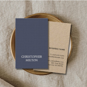 Cartão De Visita Consultor de Papel Azul Kraft de Textura Elegante 