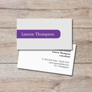 Cartão De Visita Consultor de Púrpura de Textura Pastel Elegante