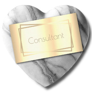 Cartão De Visita Consultor de Quadro Moderno Colorido de Ouro Elega