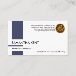 Cartão De Visita Consultor de Recrutamento de Stripe de Coluna Vert