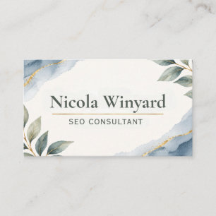 Cartão De Visita Consultor de SEO Elegant Greenery