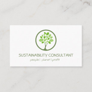 Cartão De Visita Consultor de sustentabilidade de logotipo de árvo