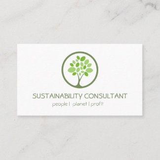Cartão De Visita Consultor de sustentabilidade de logotipo de árvor