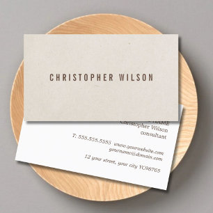 Cartão De Visita Consultor de Textura Elegante Minimalista Beige Br
