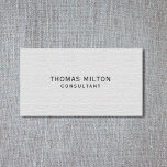 Cartão De Visita Consultor de Textura Elegante Simples<br><div class="desc">Simples e elegante modelo de cartão de negócios personalizável com fundo de textura. Cartão de rede perfeito para qualquer profissional (consultor,  advogado,  profissional jurídico ou financeiro).</div>