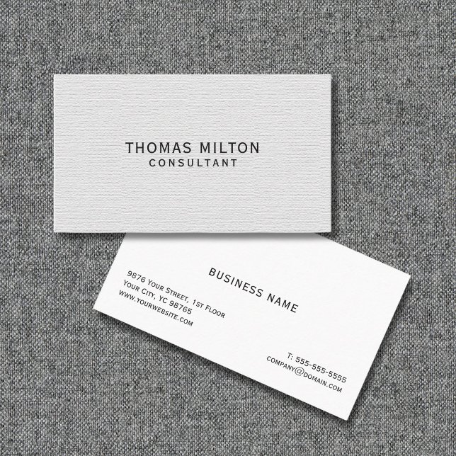 Cartão De Visita Consultor de Textura Simples e Elegante (Criador carregado)