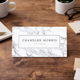 Cartão De Visita Consultor de Vida em Mármore Elegante
