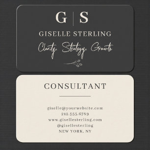 Cartão De Visita Consultor Empresarial Preto Profissional