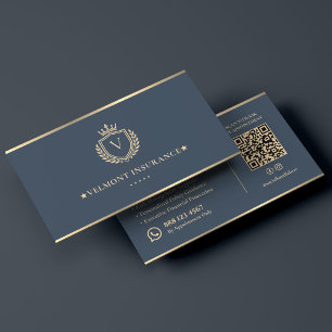Cartão De Visita Consultor Financeiro de Seguros Executivo Blue Cre