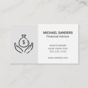 Cartão De Visita Consultor Financeiro  Investimentos  Mãos De Saco