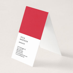 Cartão De Visita Consultor Gerente Tendência Vertical Vermelho Bran
