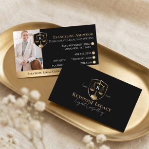 Cartão De Visita Consultor Jurídico Profissional Luxo Preto Dourado