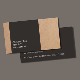 Cartão De Visita Consultor Legal moderno de Cinzas Escuras de Papel