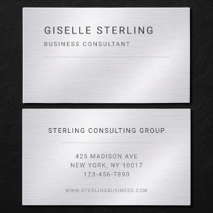 Cartão De Visita Consultor Metalizado Prata Profissional