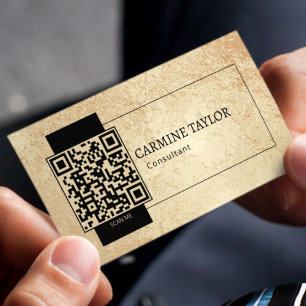 Cartão De Visita Consultor moderno de código QR Dourado