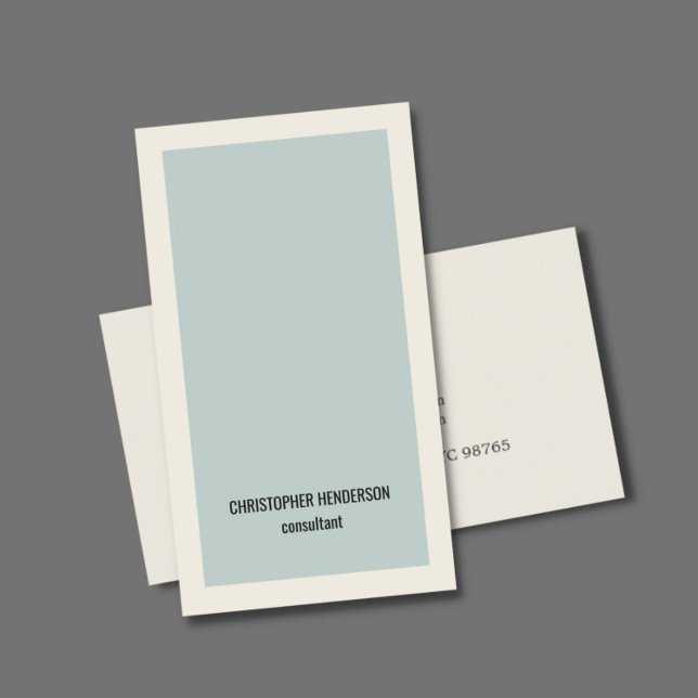 Cartão De Visita Consultor Moderno Simples Azul Claro Cinza (Criador carregado)