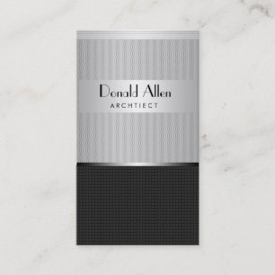 Cartão De Visita Consultor negro elegante e moderno da Metal