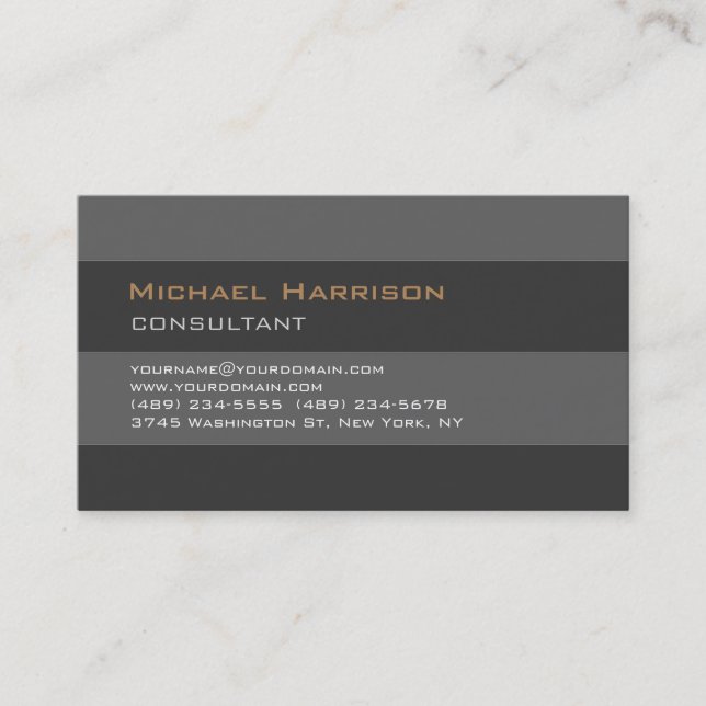 Cartão De Visita Consultor profissional de Cinza da Trendy (Frente)