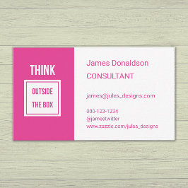 Cartão De Visita Consultor profissional moderno rosa