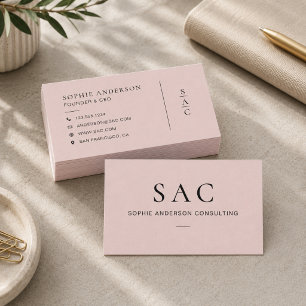 Cartão De Visita Consultor Profissional Rosa Moderno