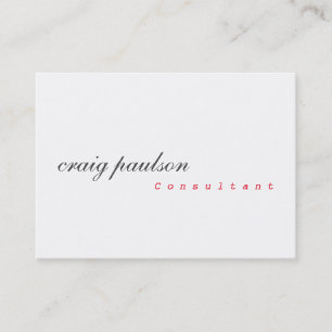Cartão De Visita Consultor Simples Simples de Trendy Plain