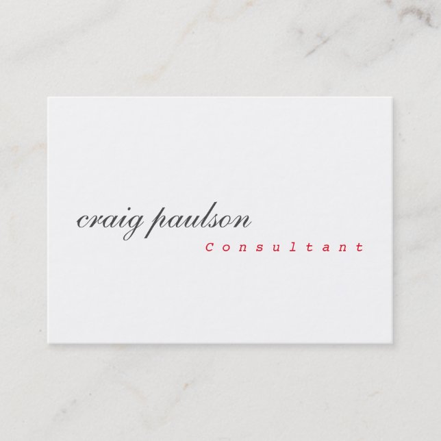 Cartão De Visita Consultor Simples Simples de Trendy Plain (Frente)