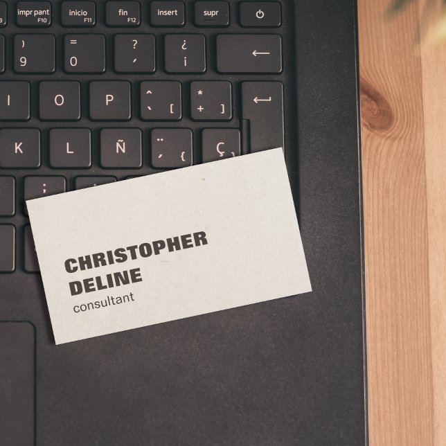 Cartão De Visita Consultora Brown de Papel Na moda Simples Moderno (Criador carregado)