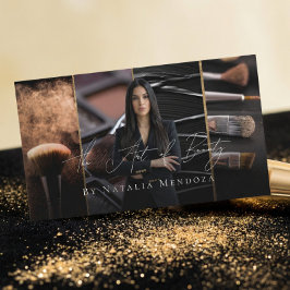 Cartão De Visita Consultora de Beleza Negra de Luxo Artista de Maqu