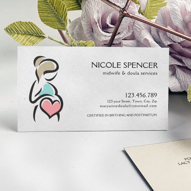 Cartão De Visita Consultora de Lactação do Treinador Doula Birth (Criador carregado)