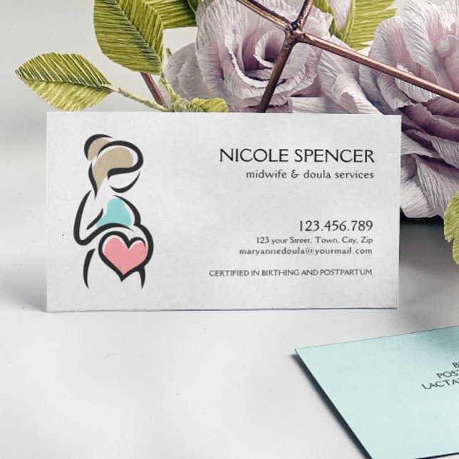 Cartão De Visita Consultora de Lactação do Treinador Doula Birth (Criador carregado)