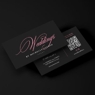 Cartão De Visita Consultora de Noiva para Casamento Elegante Rosa P