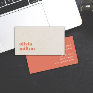 Cartão De Visita Consultora Elegante Minimalista Beige Terracotta