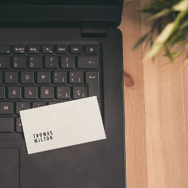 Cartão De Visita Consultora Negra de Textura de Papel Elegante Mini
