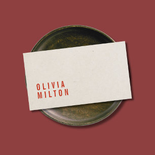 Cartão De Visita Consultora Vermelha de Textura de Papel Elegante M