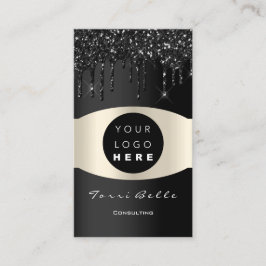 Cartão De Visita Consultoria de investimento em VIP preto para logo