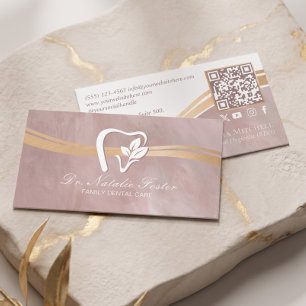 Cartão De Visita Consultório Dentário de Luxo Elegante Logotipo de