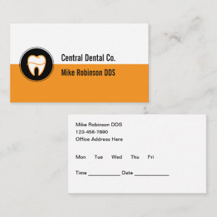 Cartão De Visita Consultório Dentário Moderno Lembrete de Consulta