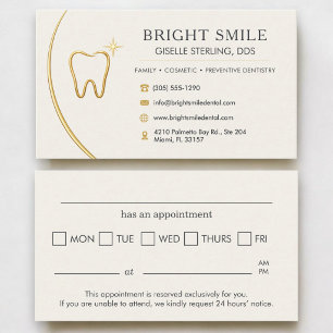 Cartão De Visita Consultório Odontológico Dente Ouro Elegante Consu