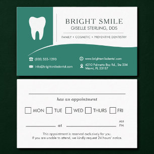 Cartão De Visita Consultório Odontológico Verde Consulta ao Dentist
