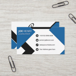 Cartão De Visita Contabilista CPA Azul e Branco