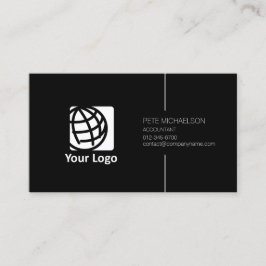 Cartão De Visita Contabilista de Serviços Financeiros Negro Elegant