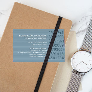 Cartão De Visita Contador azul das riscas das colunas do número