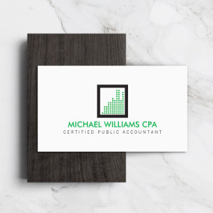 Cartão De Visita Contador moderno, logotipo financeiro no verde