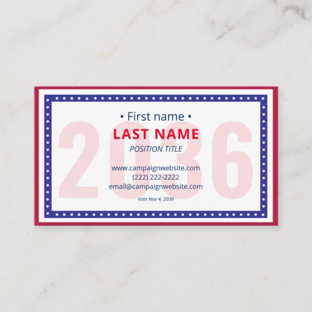 Cartão De Visita Contato na Campanha Bilíngue Informações sobre Vot (Frente)