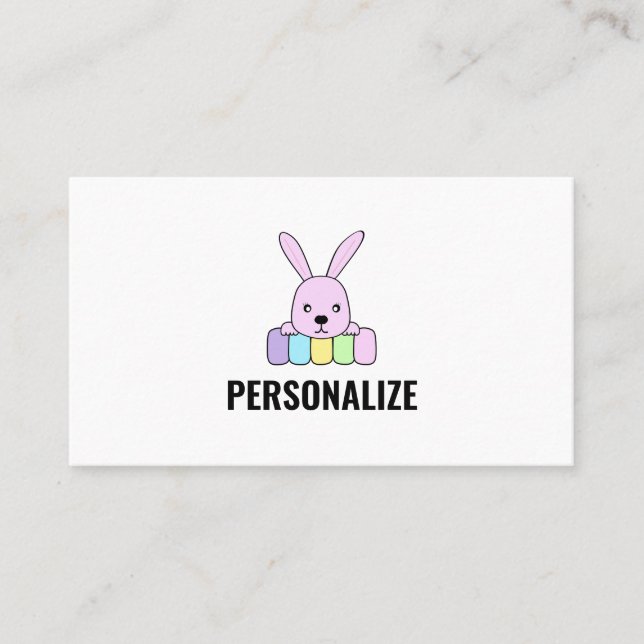 Cartão De Visita Contemporâneo, simplificado, elegante e editável (Frente)