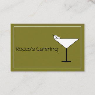 Cartão De Visita Contemporary Martini Glass Bartender Business Card