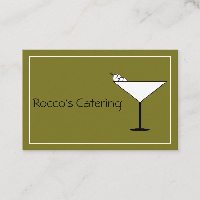 Cartão De Visita Contemporary Martini Glass Bartender Business Card (Frente)