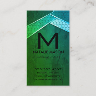 Cartão De Visita Contexto da Textura Verde   Geométrico